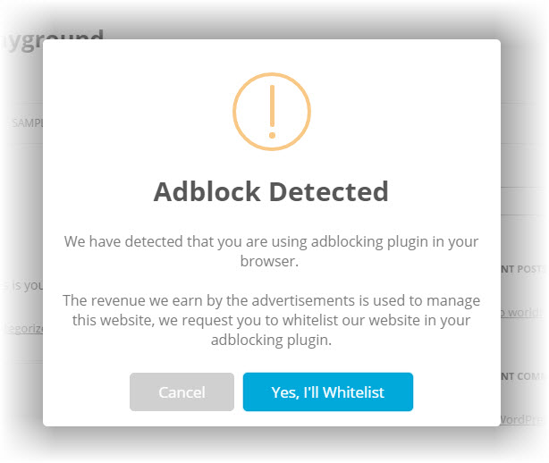 Simple Adblock Notice Pro