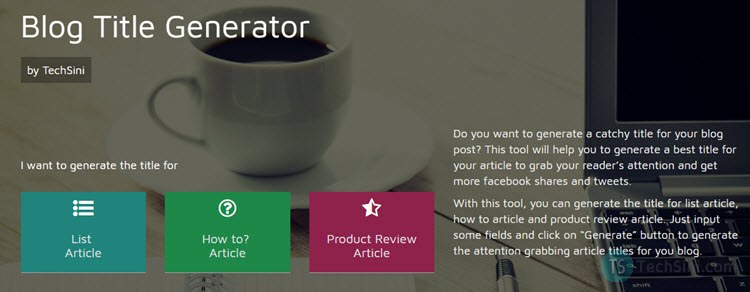 Blog Title Generator by TechSini