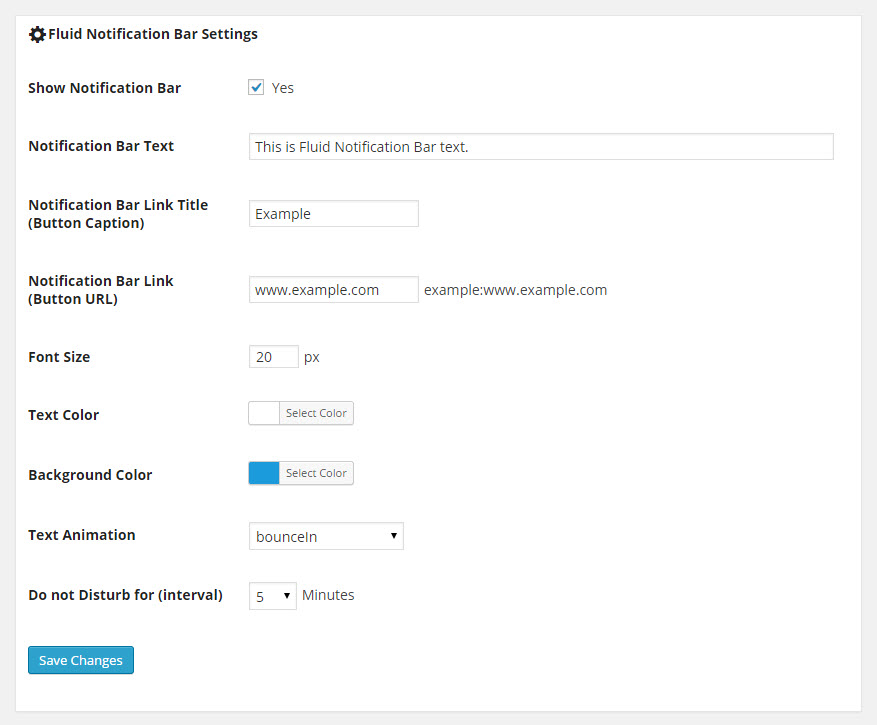 Fluid Notification Bar Settings Page - TechSini