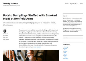 twenty sixteen wordpress theme