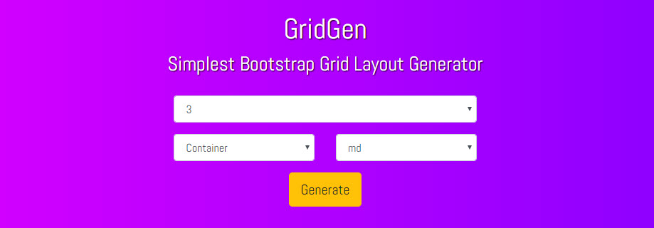 GridGen Bootstrap Grid Generator Tool