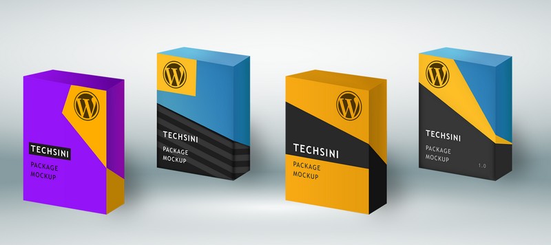 Free Psd Software Package Mockup Bundle By Techsini Set Of 4 Mockups