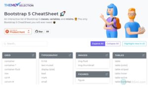 Bootstrap 5 CheatSheet by ThemeSelection