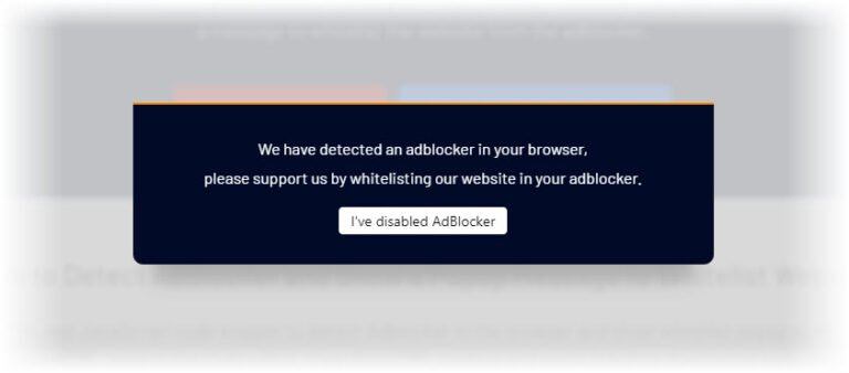 How to Detect AdBlocker in Browser and Show a Message to Whitelist