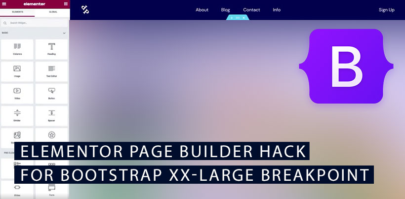 Elementor Page Builder Hack for Bootstrap 5 XX-Large Breakpoint
